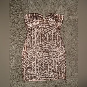 Strapless sequins tube dress